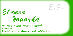 elemer hovorka business card